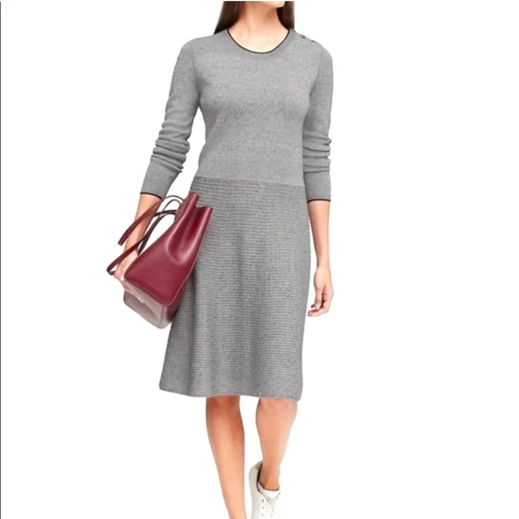 Banana Republic | Dresses | Banana Republic Grey Ribbed Sweater Flare Dress Womens Size Small | Poshmark Banana Republic | Dresses | Banana Republic Grey Ribbed Sweater Flare Dress Womens Size Small | Poshmark